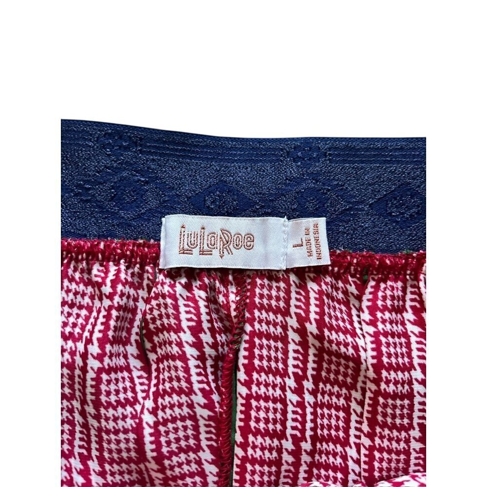 Lularoe Jill Women's Casual Red, White & Green Casual Soft Skirt - Picture 3 of 4